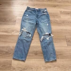 Vervet Blue Distressed Jeans Women's 29 Light Washed Blue Holes in Knees